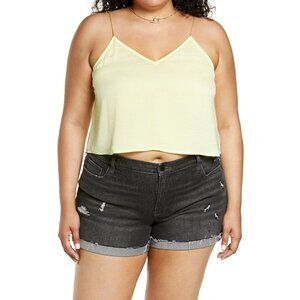 Nordstrom BP Yellow Lemonade Crop Satin Cami Tank Top 2X